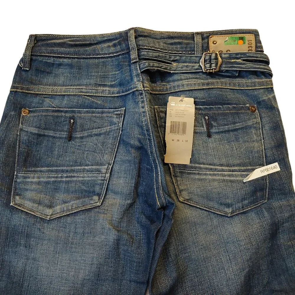 G-Star Raw Medin Loose Capital Denim Astor Blue Wash Jeans Sz 26 NWT